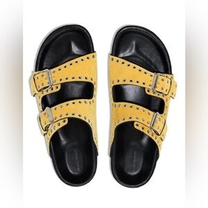 Isabel Marant LENNYO SANDALS yellow suede Size 40